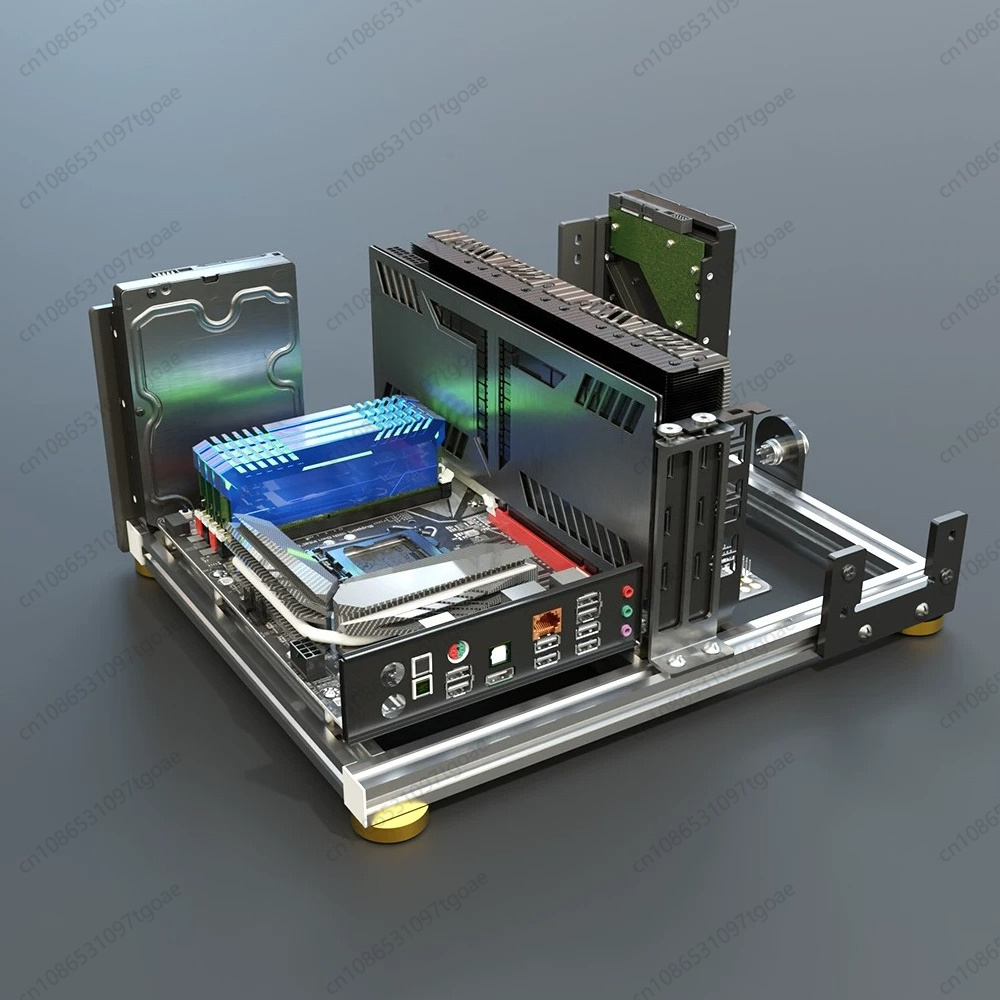 Full Aluminum Open Air PC Fram - огляд і ціна Aluminum Open Frame Test Bench Water Cooling
