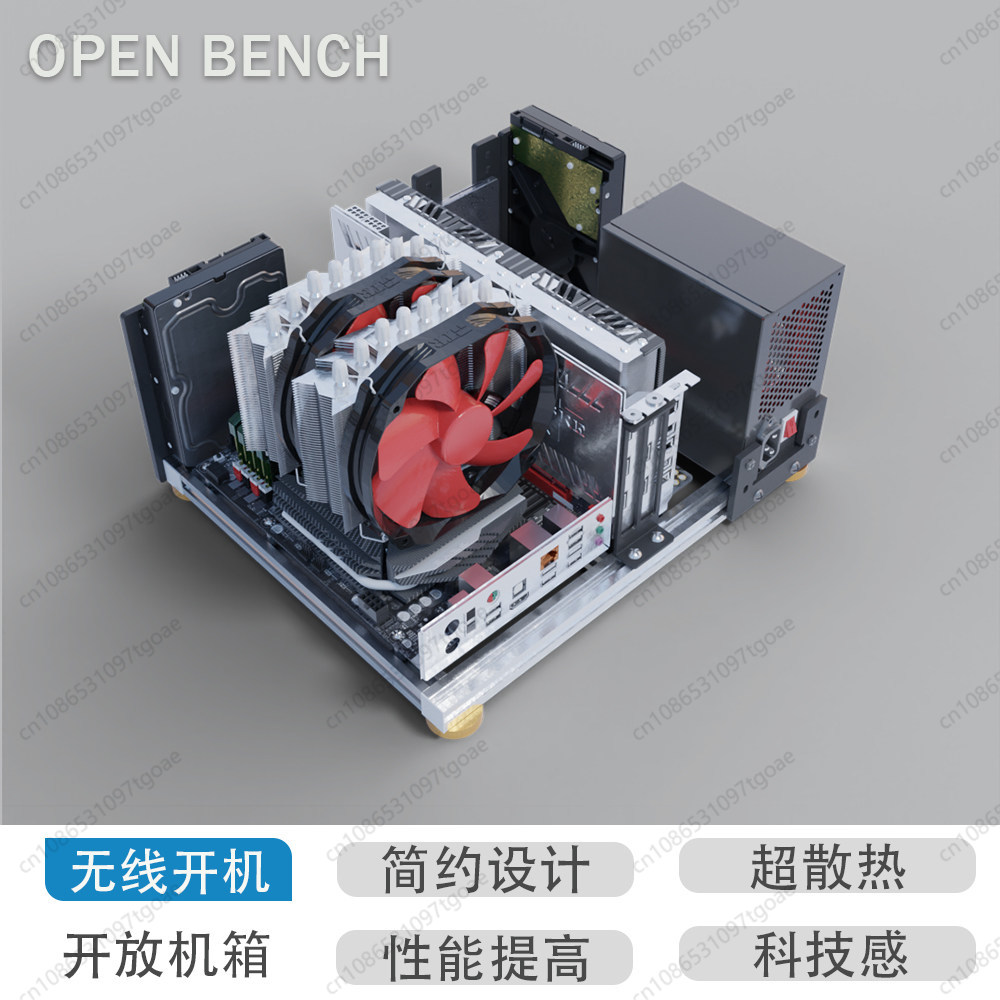 Full Aluminum Open Air PC Fram - огляд і ціна Aluminum Open Frame Test Bench Water Cooling